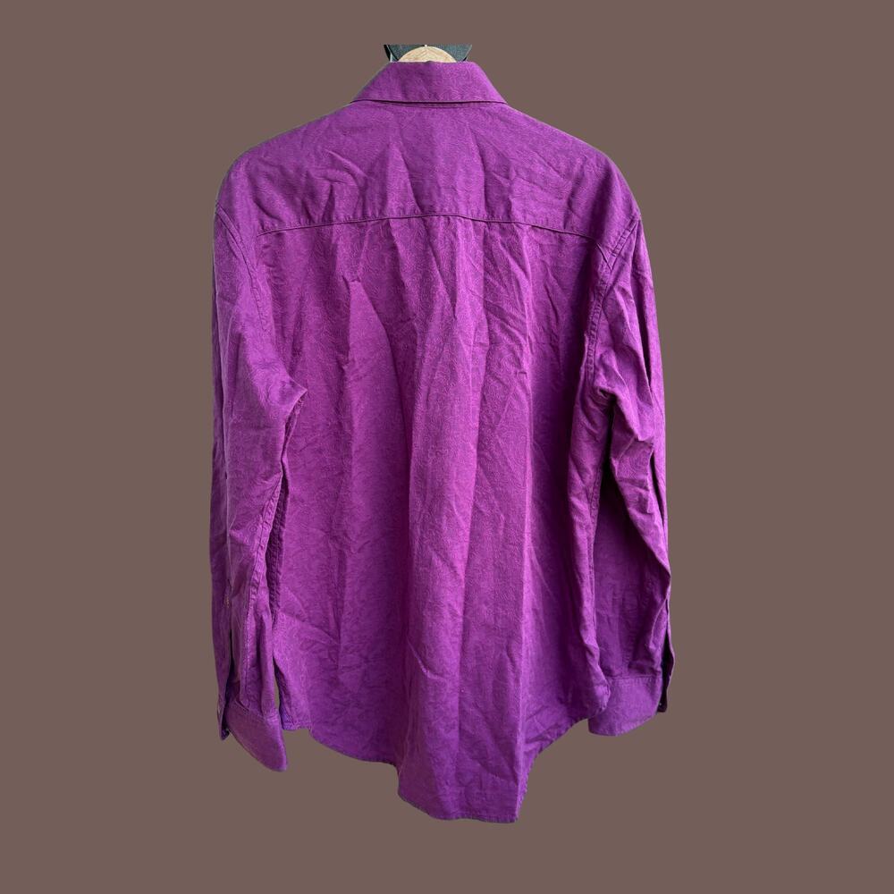 Robert Graham Button Up Shirt | Purple Paisley Jacquard | Size L | Vintage - Picture 5 of 5